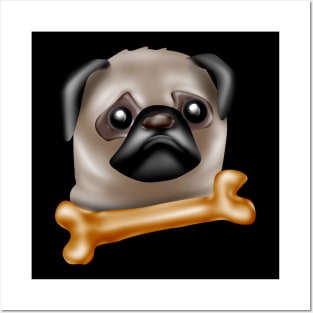 No Bones day for Pug Posters and Art